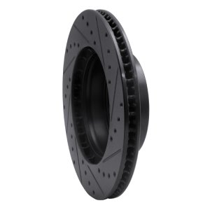 Porsche Boxster Brake Rotor (1) - Front Left - R1 Concepts - Drilled & Slotted - Black - `97-`04